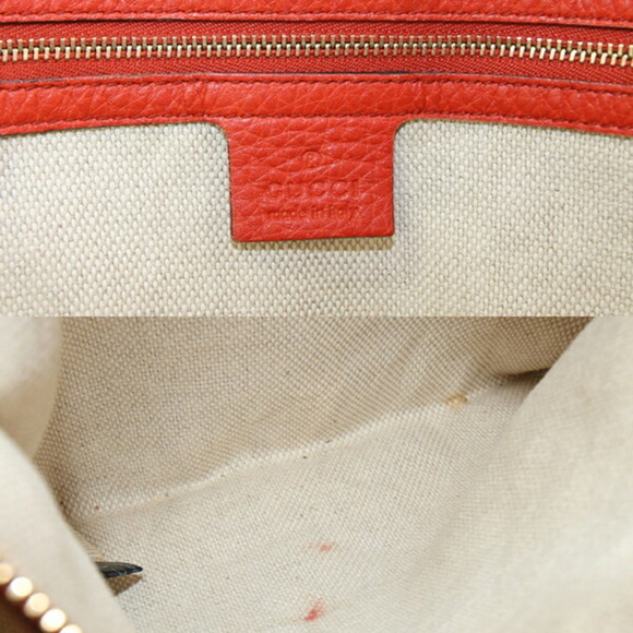 GUCCI Red Leather Tote Bag - Picture 3 of 10